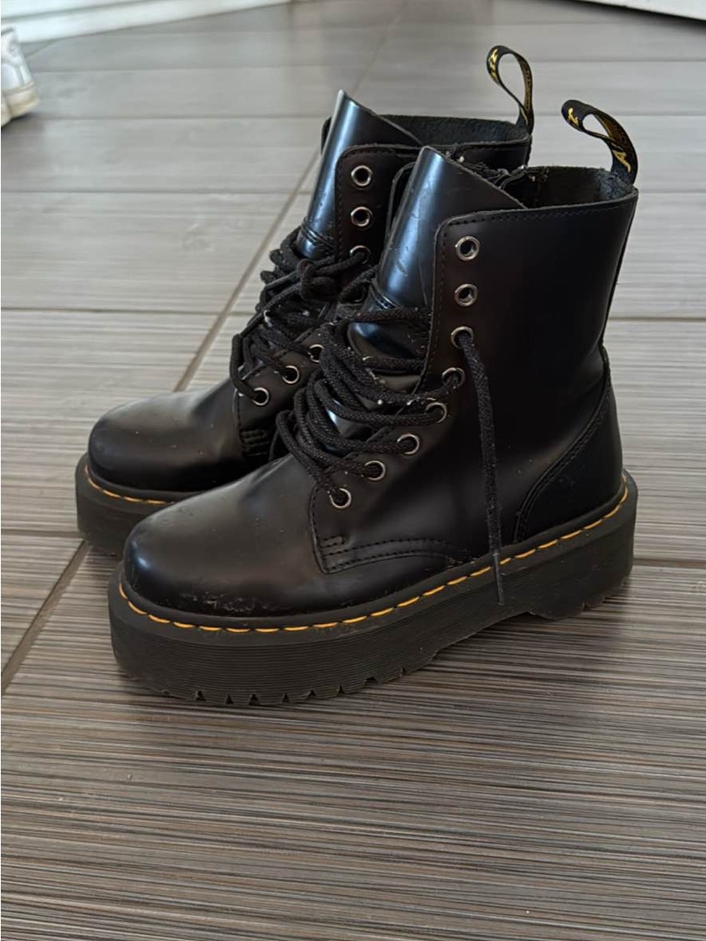 Dr. Martens Black Jadon Lace-Up Platform Boots - Picture 2 of 3